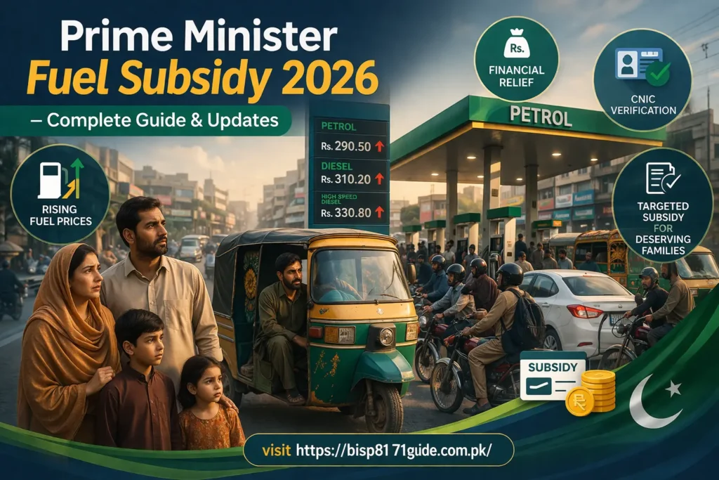 Prime Minister Fuel Subsidy 2026 Latest Update for BISP Beneficiaries Prime Minister Fuel Subsidy 2026